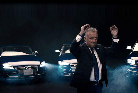 ザッケローニ氏と限定車『Audi × SAMURAI BLUE 11 Limited Edition』夢の共演
